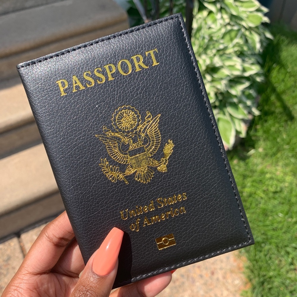 Black passport cover